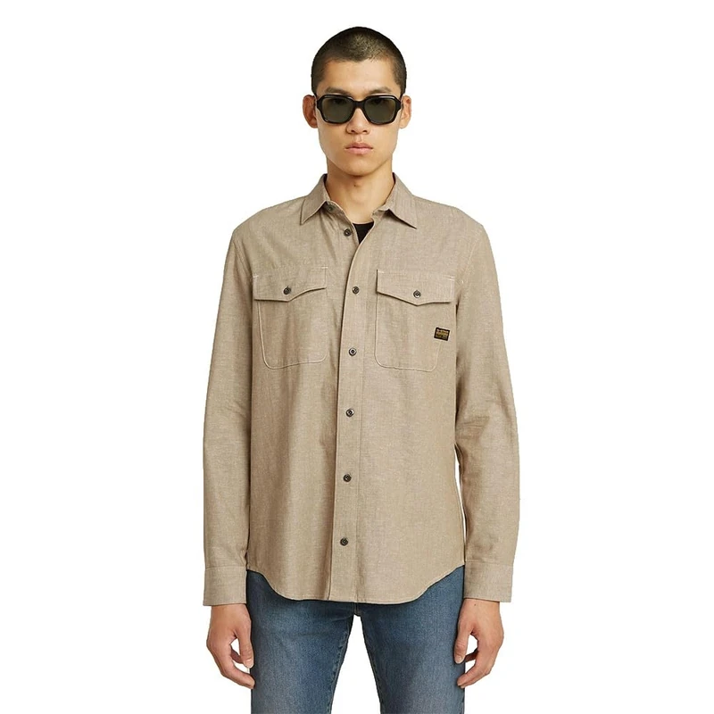 G-Star Men's Marine Slim Long Sleeve Shirt - Navy, Size S