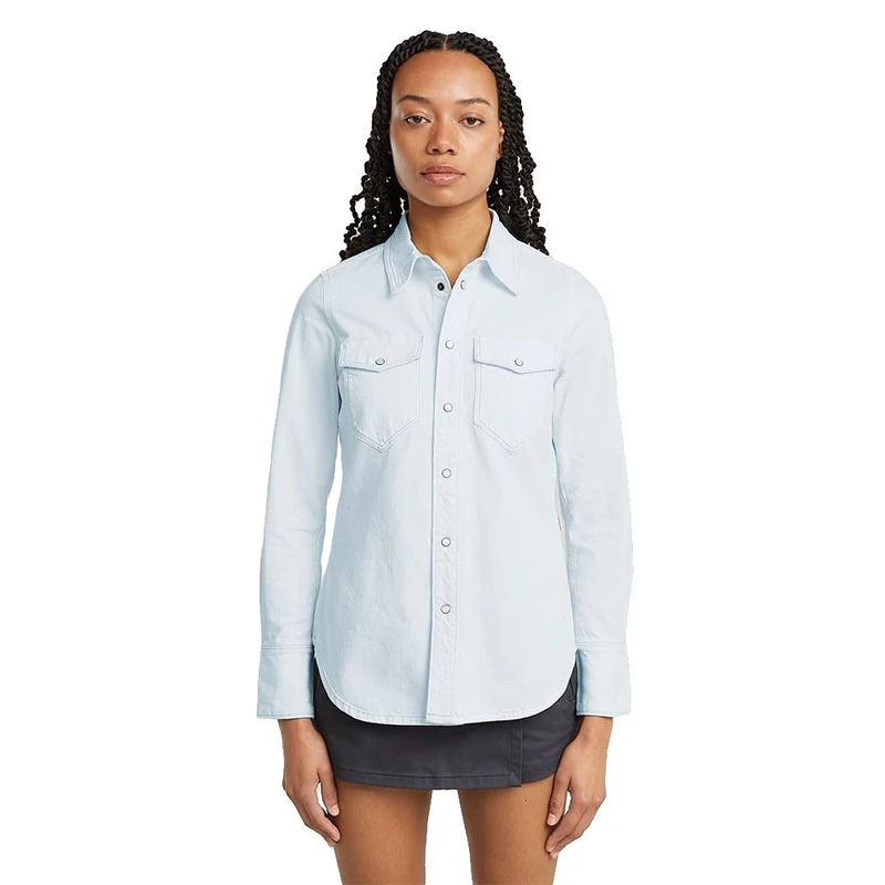 G-STAR Women's Slim Western Shirt, Blue (Beached Faded Seasalt D24343-d539-h123), XXL - Image 1