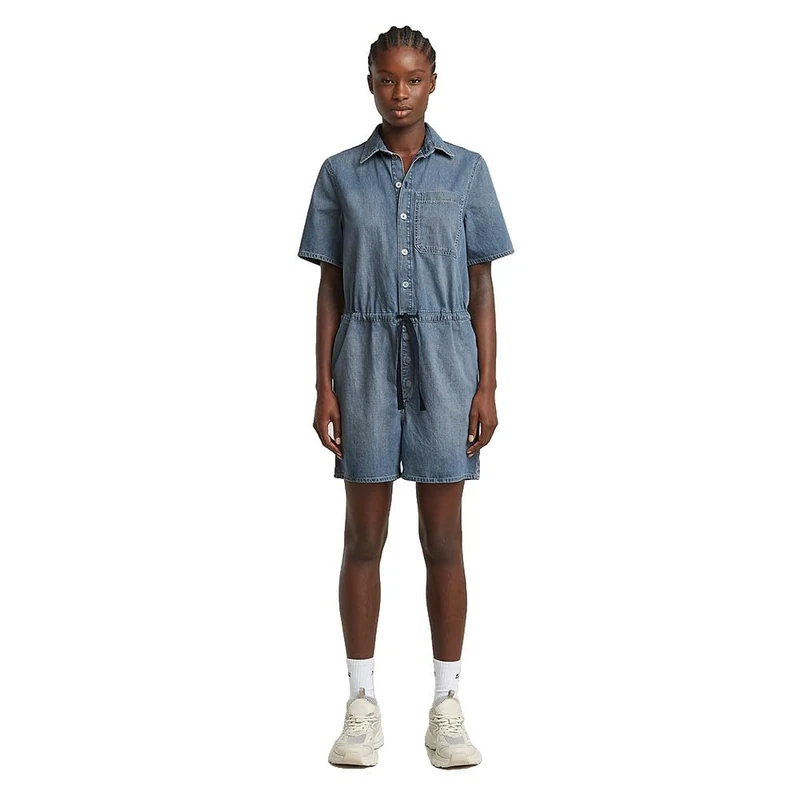 G-STAR Women's Easy Short Jumpsuit, Blue (Faded Blue Mist D26056-D944-H134), L