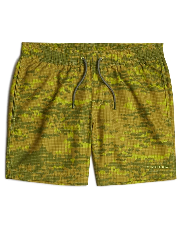 G-STAR Men's Dirik Graphic Swim Shorts Swim Trunks, Bright Chartreuse Shadow Camo D26205-c331-h186, S