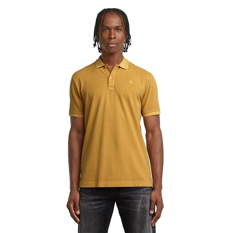 G-STAR Men's Dunda Overdyed Slim Polo Shirt, Brown (Inca Gd D11595-d756-h176), XS