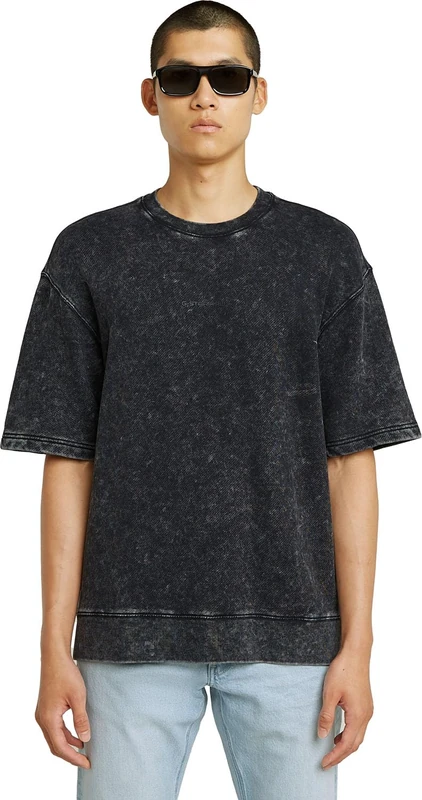 G-STAR Men's Acid Wash Loose Sweater, Black (Acid Dk Black D26285-d575-h224), XL