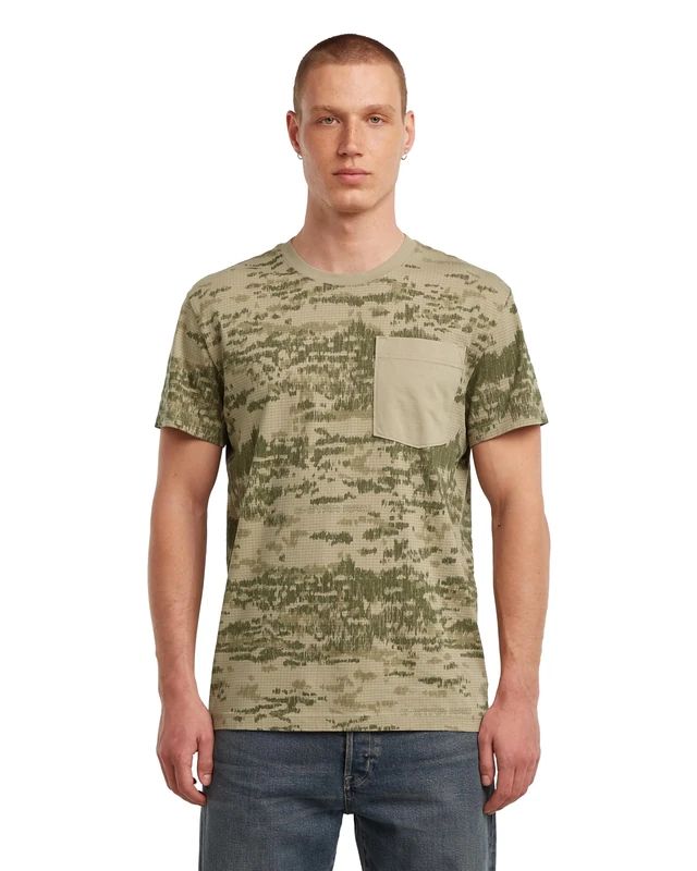 G-STAR Men's Shadow Woven Camo Pocket R T T-Shirt, Multicoloured (Light Toggee Shadow Camo D26048-e041-h175), XL