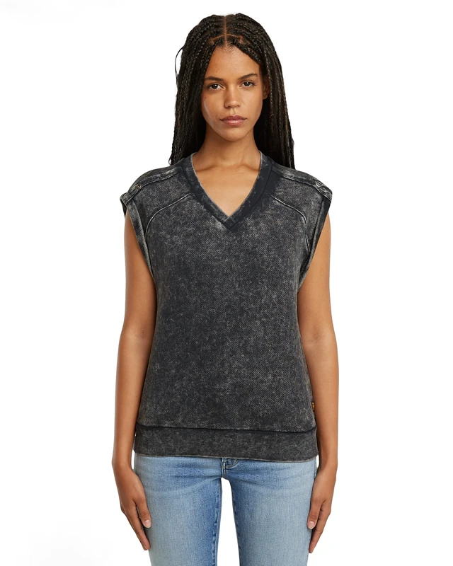 G-STAR Women's Washed Sl Sw Wmn Sweater, Grey (Petrol Double Dye D26103-d575-h365), L