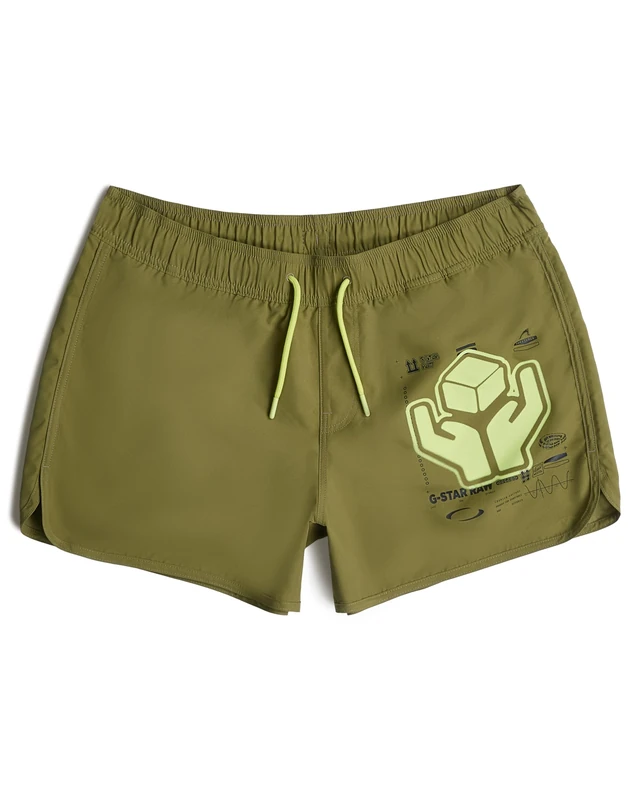G-STAR Men's Carnic Graphic Swim Shorts Swim Trunks, Green (Mayfly D26206-a505-g985), XL