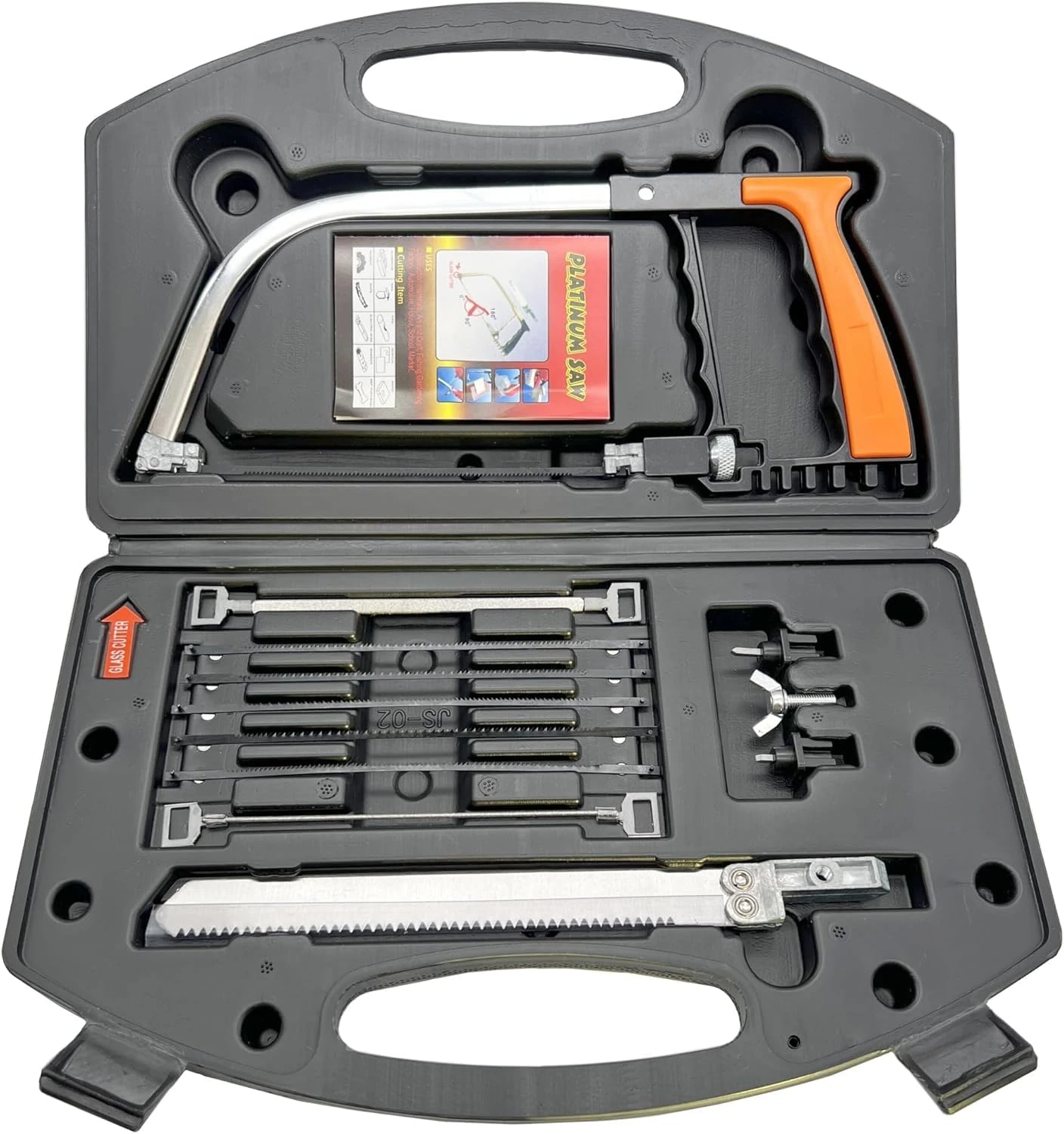 13 in 1 Multifunctional Hacksaw Tool for Metal/Wood/Plastic Cutting | Interchangeable Blades & Storage Box | Compact Design for DIY Projects & Precision Cutting (Black and Metallic)