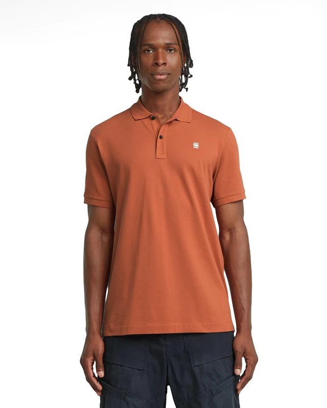 G-STAR Mens Dunda Overdyed Slim Polo Shirt, Etruscan Red, XL