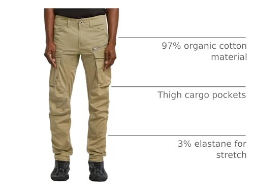 G-STAR Men's Rovic Zip 3D Regular Tapered Pants, Green (Ensis Green D02190-5126-6057), 36 W/34 L