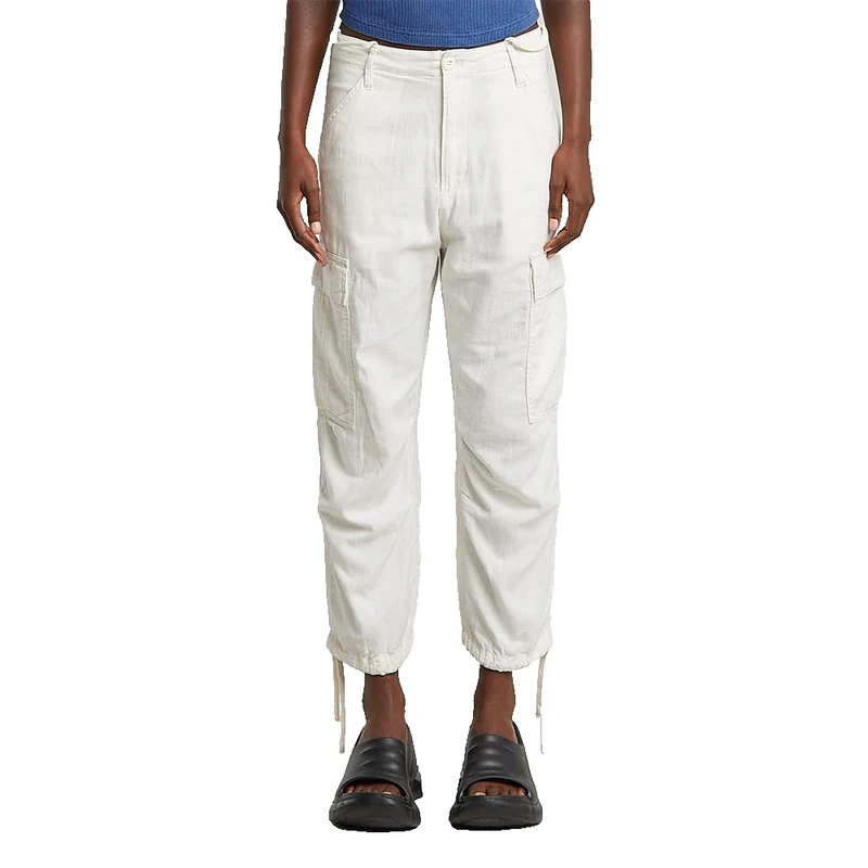 G-STAR Women's Cropped Cargo Trousers, White (Lt Chalk Gd D26144-d454-g377), 26 W