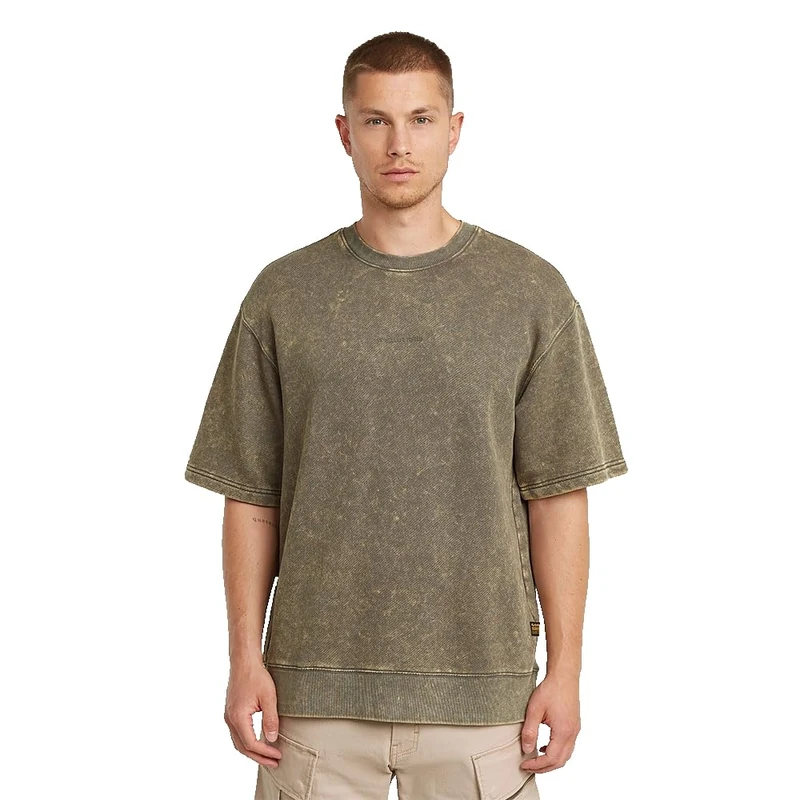 G-STAR Men's Acid Wash Loose SW SS Sweater, Brown (Acid Turf D26285-d575-h253), M