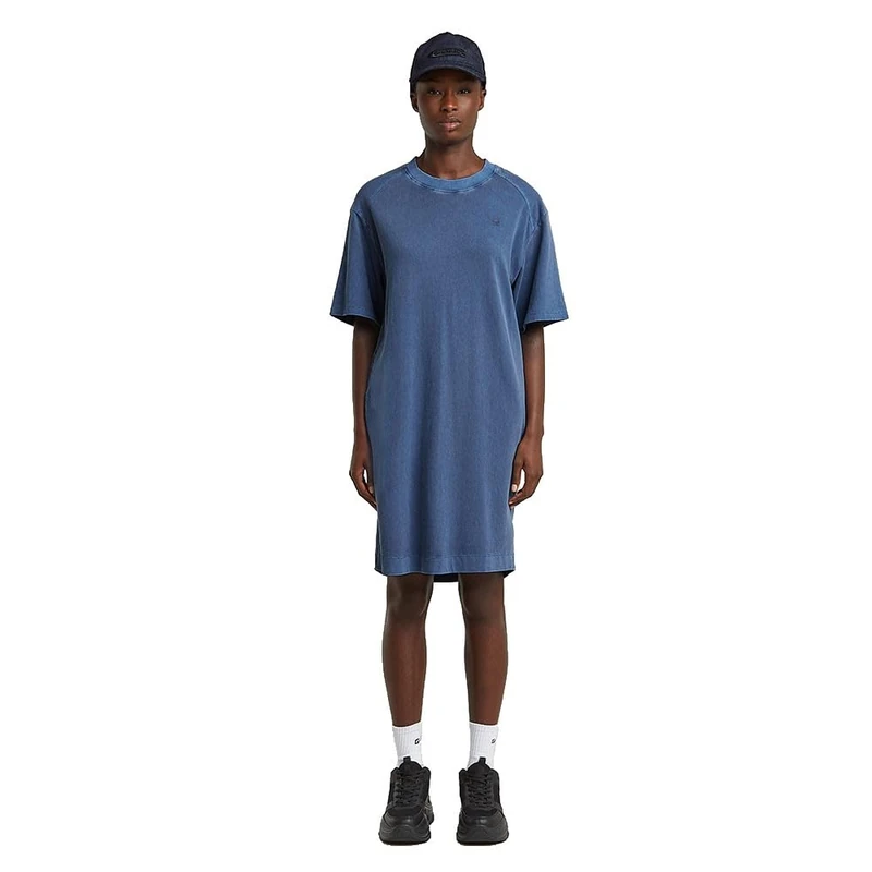 G-STAR Women's Overdyed Saddle SL Loose T Wmn Casual Dress, Blue (Mid Blue Gd D26095-c756-h362), L - Image 1