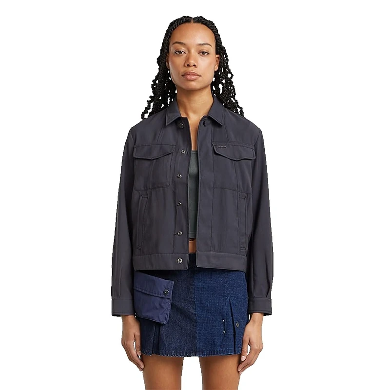 G-STAR Women's Officer Jacket 3.0 Wmn, Grey (Petrol D26003-D522-860), XL