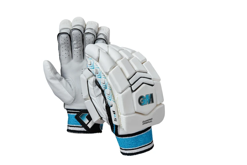 Gunn & Moore GM | Cricket Batting Gloves | Ben Stokes Diamond Original | Sleek Back of Hand Shape | Offset Finger Splits | Calf Leather Palm | Adult Left Handed | 1 Pair | Approx 480 g per Pair