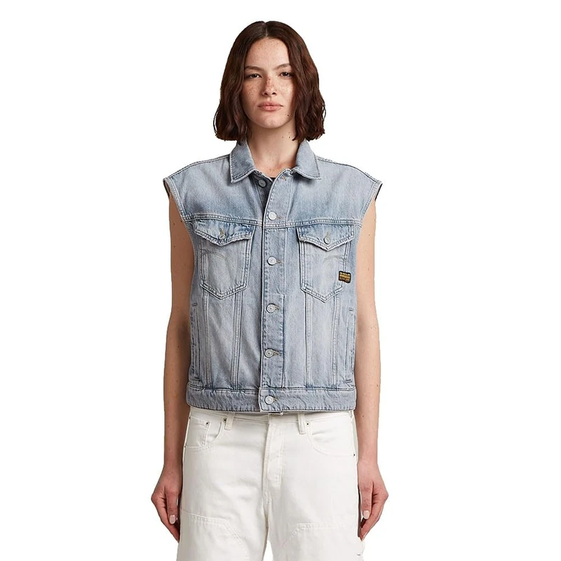 G-STAR Women's Relaxed Denim Vest Wmn Jackets, Blue (Vintage Platinum Blue D26291-D943-H133), S