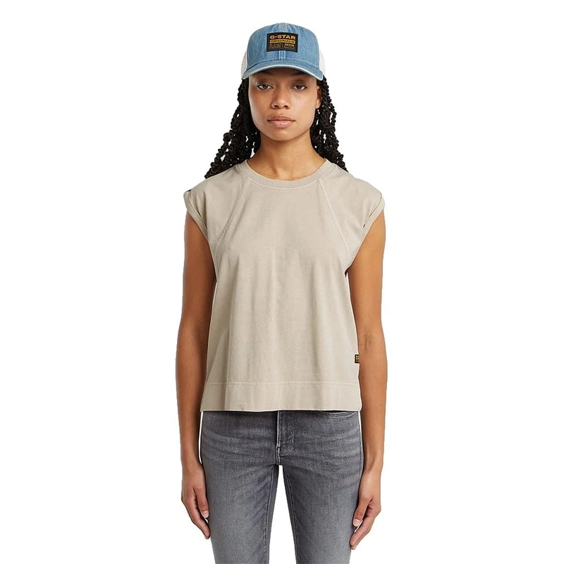 G-Star Women's Back Zip Overdyed SS T Wmn T-Shirt, Beige (Dk Brick Gd D26421-c261-d848), XS