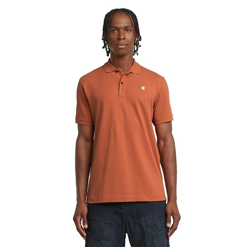 G-STAR Men's Dunda Overdyed Slim Polo Shirt, Red (Etruscan Red D11595-5864-4396), S