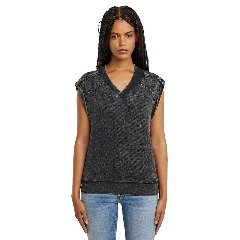 G-STAR Women's Washed Sl Sw Wmn Sweater, Grey (Petrol Double Dye D26103-d575-h365), M