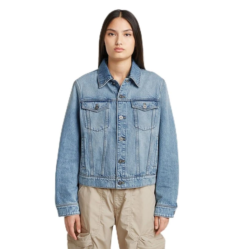 G-STAR Women's True Denim Jacket, Blue (Sun Faded Blue Cape D24337-D932-H110), XL