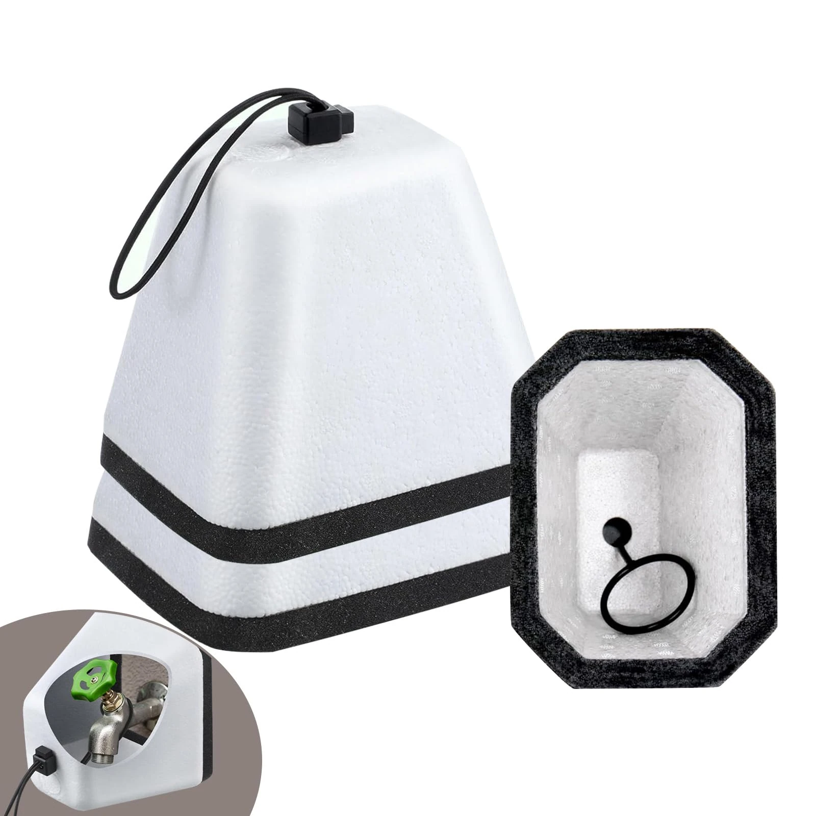 Garden Outside Tap Cover Frost Protector for Winter,2P Large Waterproof Foam Frost Covers for Outside Taps,Outdoor Water Tap Cover Insulated Thermal Tap Jacket Protects Your Tap from Freezing Bursting