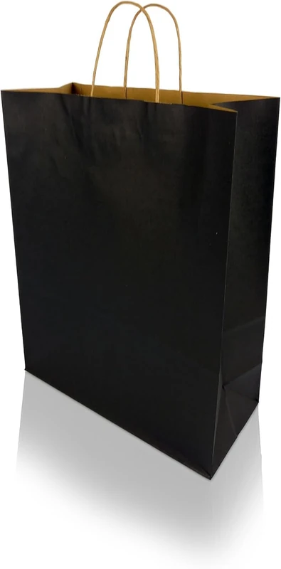 200 h-Green Recycled Paper Carrier Bags 220 x 330 x 100 Black