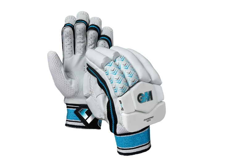 Gunn & Moore GM | Cricket Batting Gloves | Ben Stokes Diamond 404 | Sleek Back of Hand Shape | Calf Leather Palm | Youths Right Handed | 1 Pair | Approx 360 g per Pair
