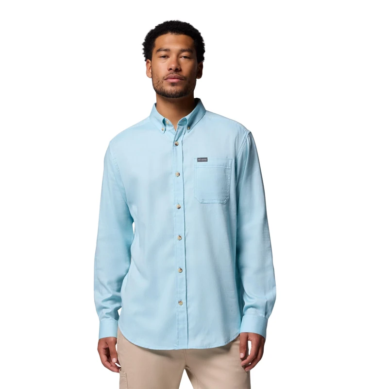Columbia Mens Rapid Rivers II Long Sleeve Shirt, Vintage Blue Oxford, Large