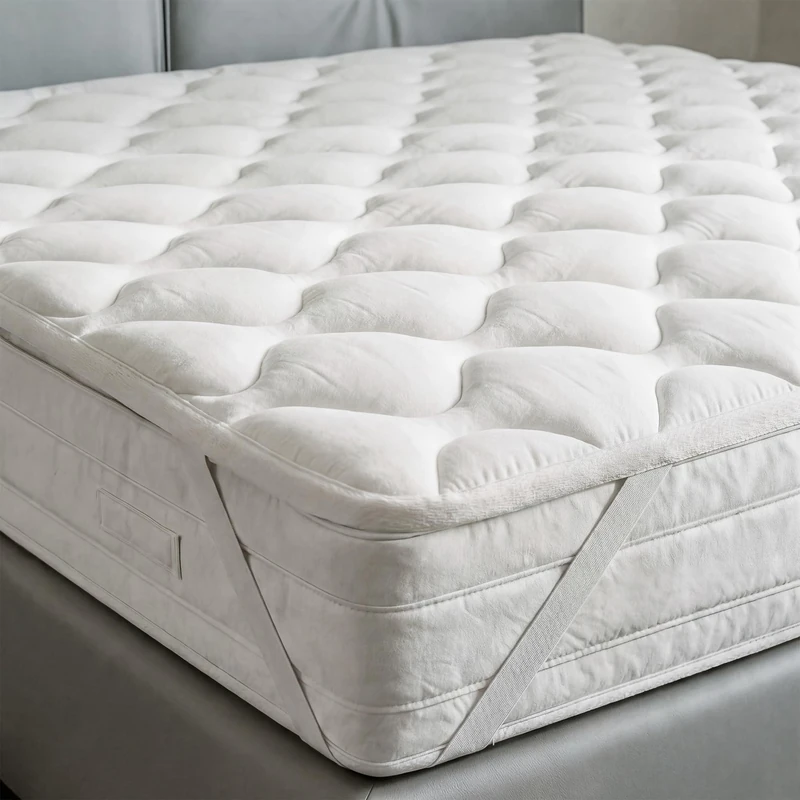 Quilted Dream topper with filling, white, 120 x 195 cm - Image 1