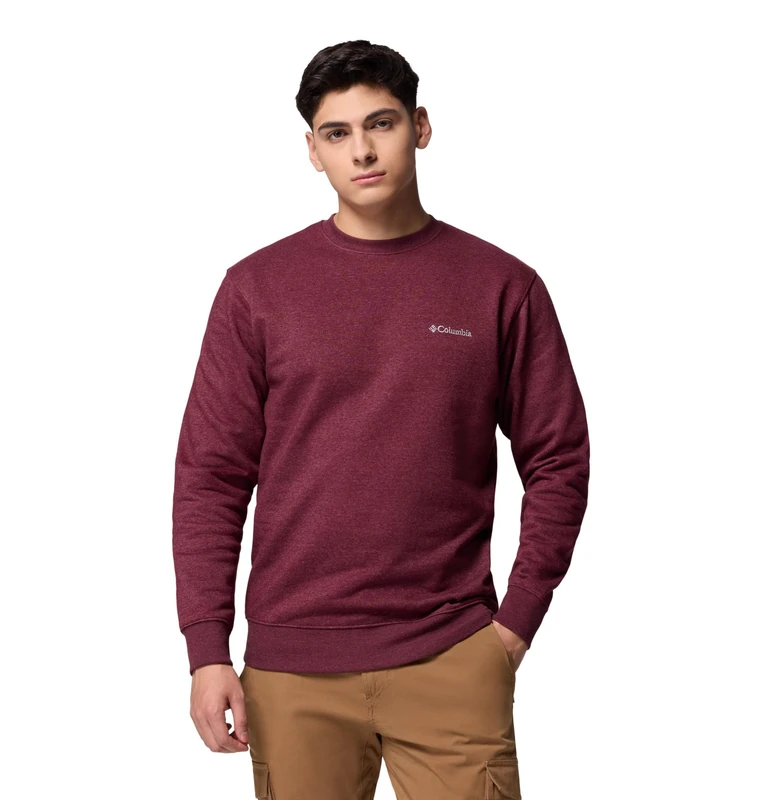 Columbia Mens Hart Mountain II Crew Sweatshirt, Rich Wine Heather, XX-Large