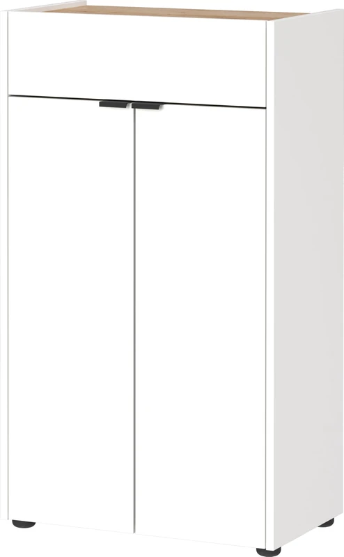 Germania dresser 4499-242 GW-Forano, in Navarra-Eiche-Nb. /white, with door and drawer damping, 60 x 98 x 34 cm (WxHxD)