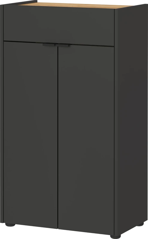 Germania dresser 4499-549 GW-Forano, in graphite/Navarra-Oak-Nb., with door and drawer damping, 60 x 98 x 34 cm (WxHxD)