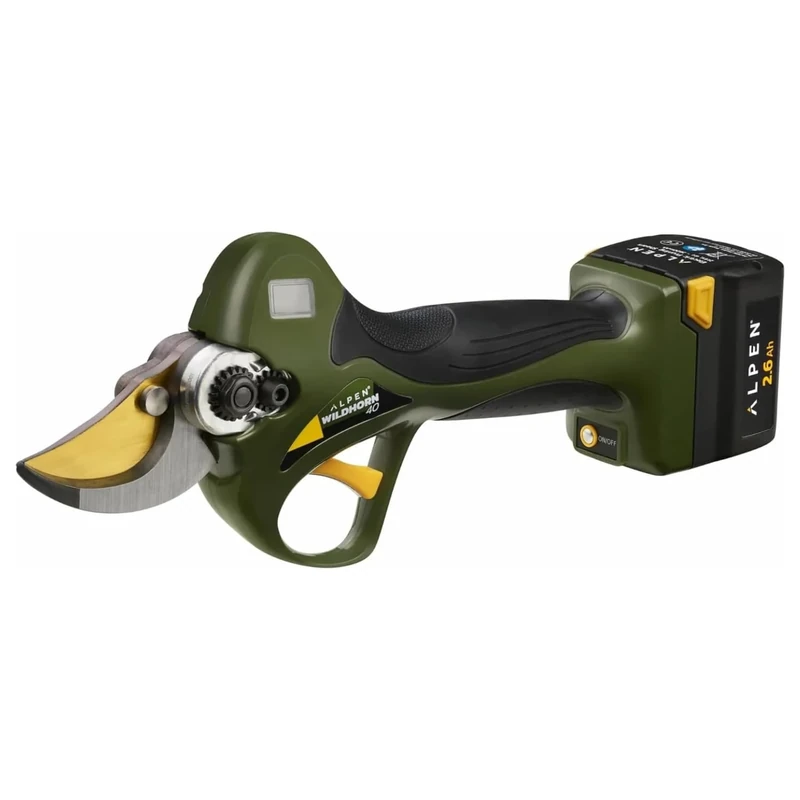 Alpen Wildhorn 40 Electronic Pruning Kit 2 x Lithium Battery Cordless Swiss Made Felco Cutting Head HSS Titanium Coated Blade 40mm Cut Storage Case Professional Landscapers Vineyards Orchards