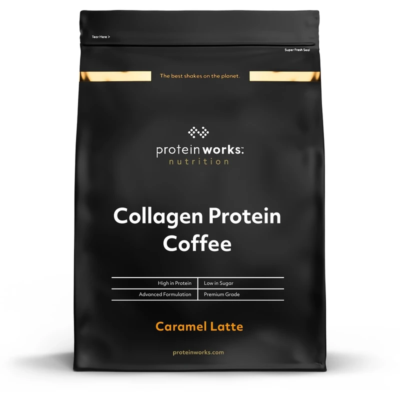 Protein Works - Collagen Protein Coffee, Bovine Collagen Powder, Premium Hydrolysed Collagen, Caramel Latte, 950g, 38 Servings