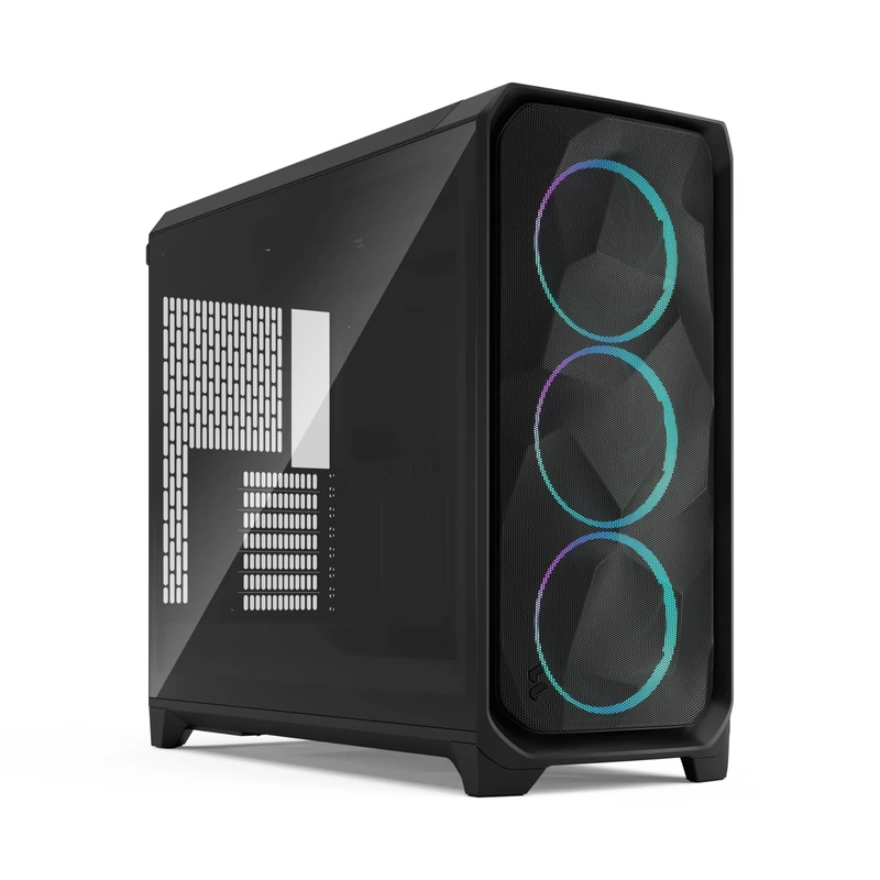 Fractal Design Meshify 3 XL Black RGB Tempered Glass Light Tint - Mesh Front Panel - Three ARGB Momentum 14 Gen 2 Fans Included - Spacious Interior - GPU up to 512mm - E-ATX/ATX/mATX Support