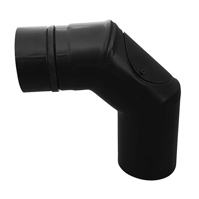 FIREFIX RES80/B90T Pellet Stove Pipe Elbow 80mm Stainless Steel Black 90 Degree