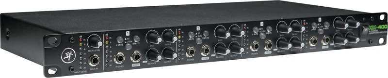 Mackie HM-400 4-Channel Headphone Amplifier With Stereo Input, 3 Headphone Outputs Per Channel (12 Total), Aux Input Per Channel and 2-Band EQ