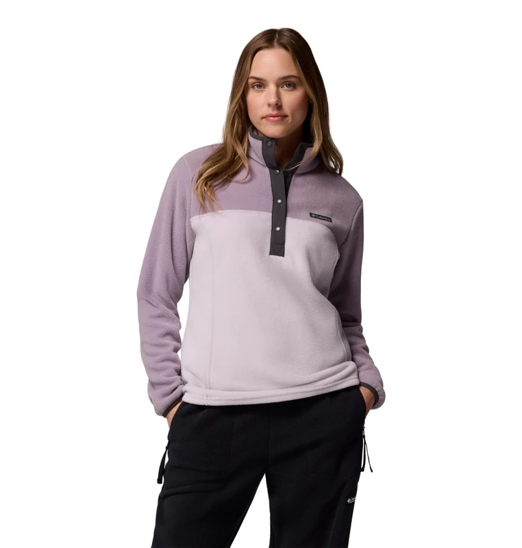 Columbia Women's Benton Springs 1/2 Snap Pull Over 2, Fleece Pull Over, Lavender Pearl/Shale Purple/Shark, XS