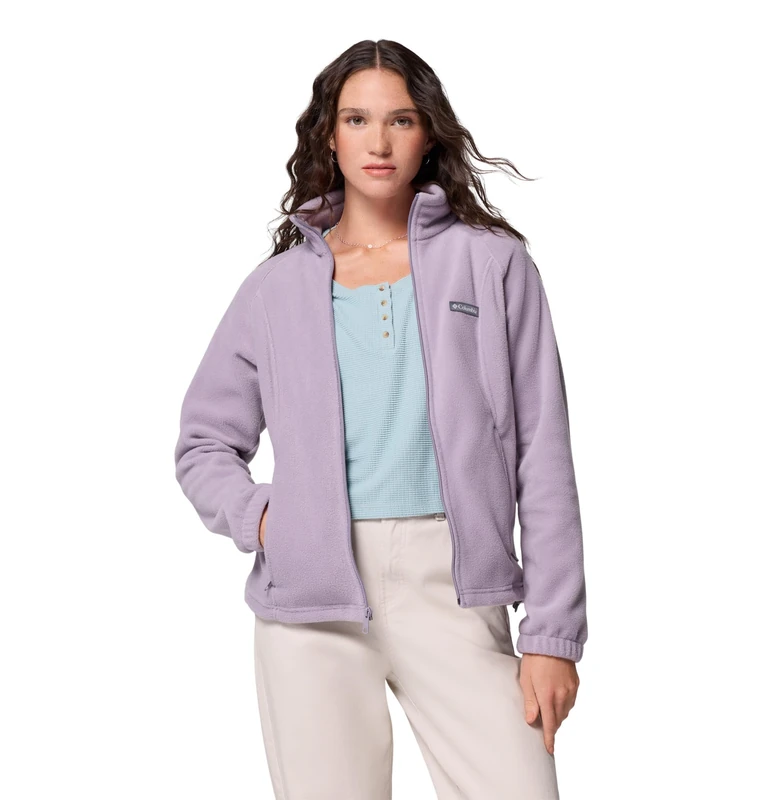 Columbia Women's Benton Springs Full Zip, Full Zip Fleece Jacket, Shale Purple, XXL - Image 1