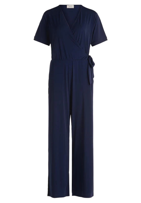 Cartoon Women's Jumpsuit with Tie Belt, darkblue, 36W