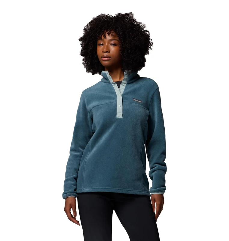Columbia Women's Benton Springs 1/2 Snap Pull Over 2, Fleece Pull Over, Everblue/Crushed Blue, M