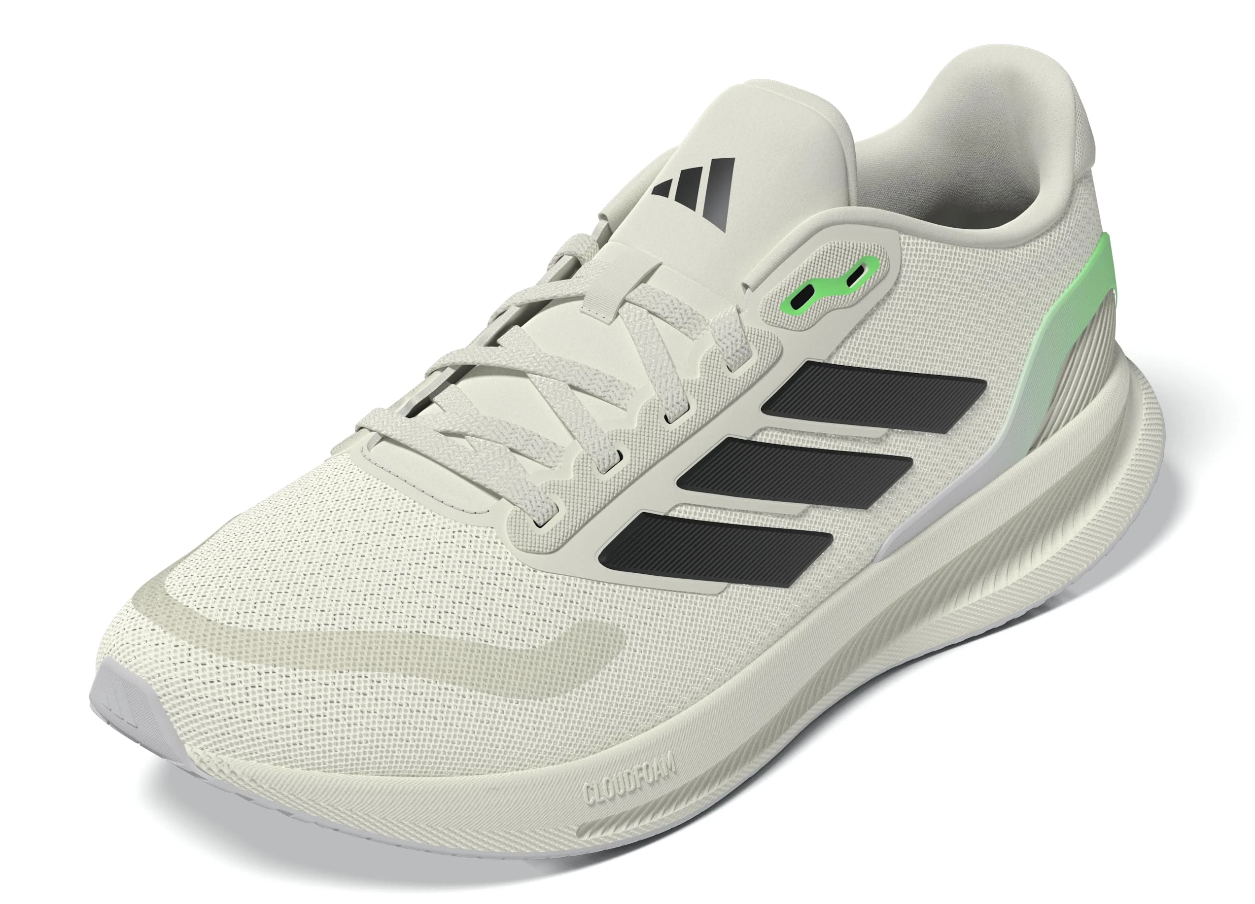 Adidas Men's Run Falcon 5 Sneaker, Off White/Black/Lime Burst, 6 UK