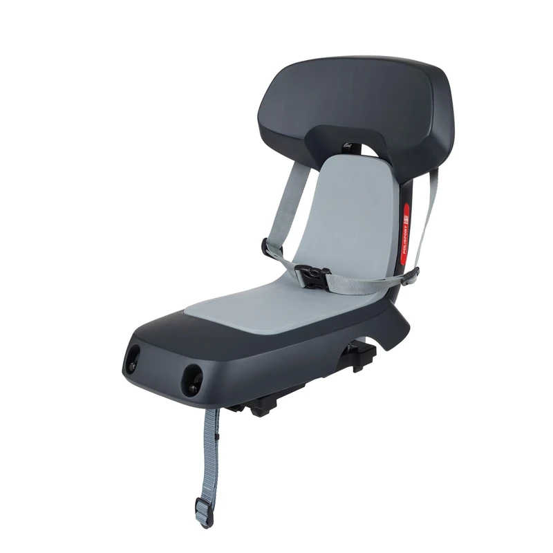 POLISPORT 8636100022 - Rear Bicycle Child Seat Guppy Junior For MIK-HD Luggage Carrier – Safe and Easy to Use for Kids Up to 27kg, Dark Grey