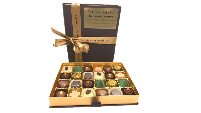 Luxury Belgian Chocolate Truffles Gift Box – 24 Handmade Chocolates by Youlden’s of Yorkshire – Gluten Free & Vegetarian