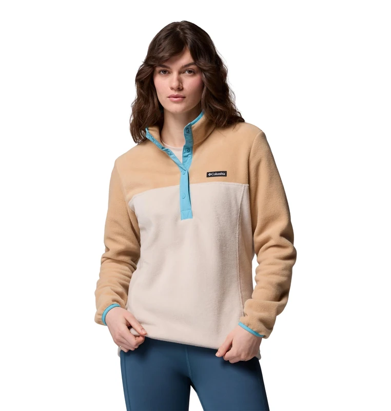 Columbia Women's Benton Springs 1/2 Snap Pull Over 2, Fleece Pull Over, Dark Stone/Canoe/Vintage Blue, L