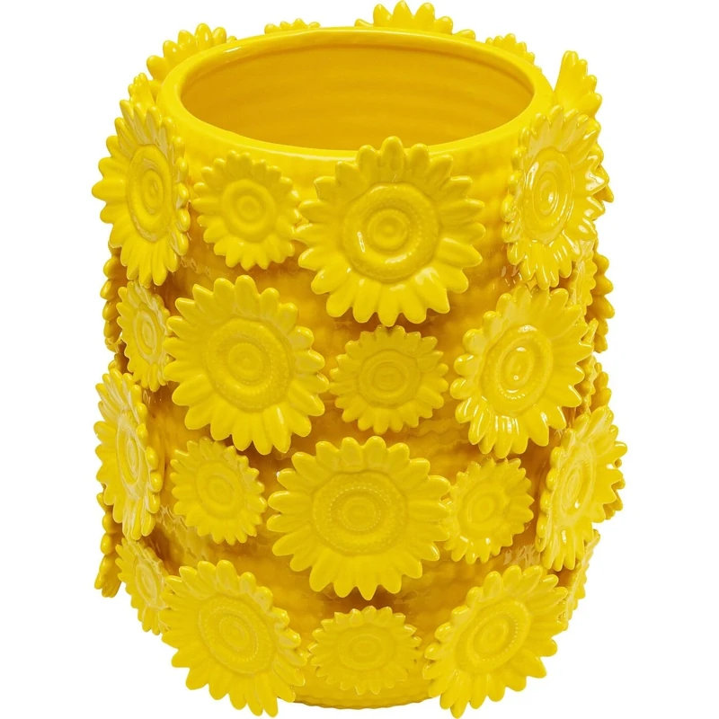 Kare Design Vase Sunflowers, Yellow, Height 29 cm, Porcelain, Sunflower Motif, Decorative Style, For Flowers, Art Inspired, for Table, Living Room, Bedroom