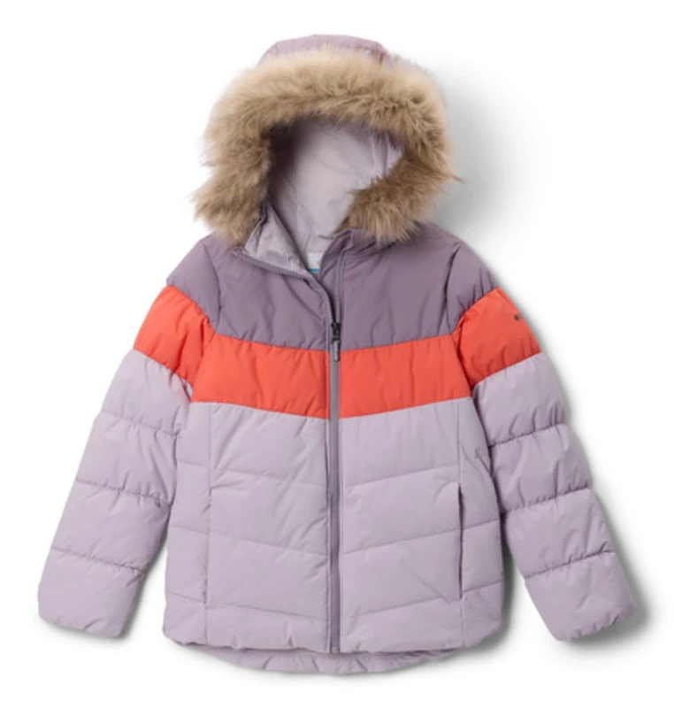 Columbia Youth Girls Arctic Blast 3 Jacket, Ski Jacket, Lavender Pearl/Zing/Shale Purple, L
