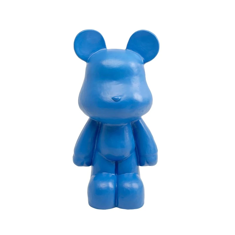 Kare Design Bear Figurine, Blue, Handmade, Unique, XL Decorative Object, Large Decoration for Living Room, Statue, Floor Figure, 101 x 51 x 43 cm (H x W x D)