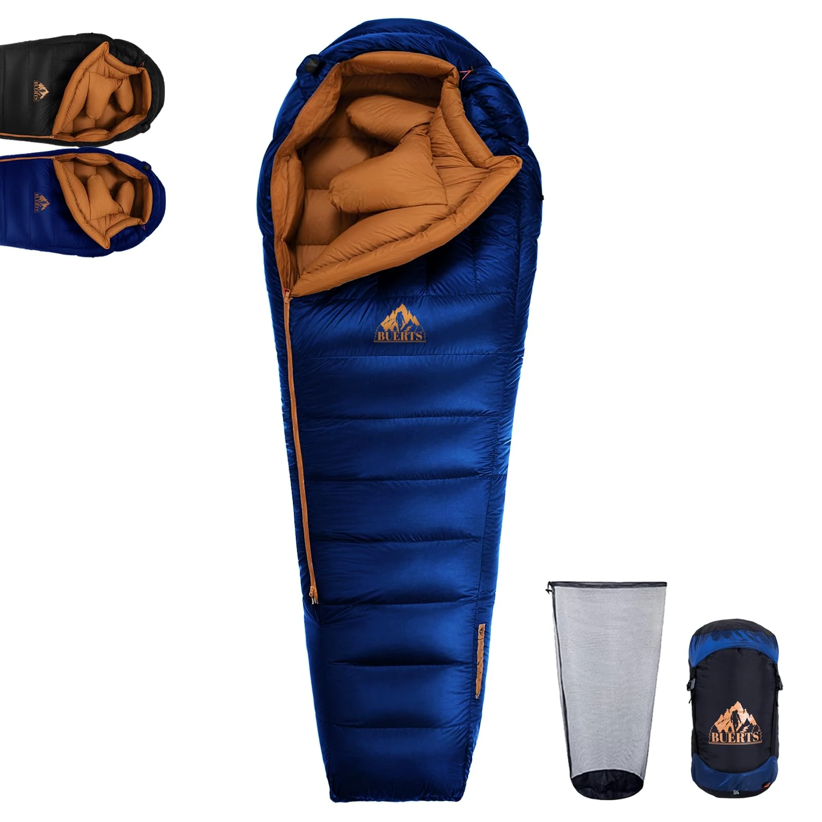 BUERTS Down Backpacking Sleeping Bag for Cold Weather 45°F to -11°F, XXL Large Ultralight Sleeping Bag Ideal for Adults Camping, Hiking and Backpacking