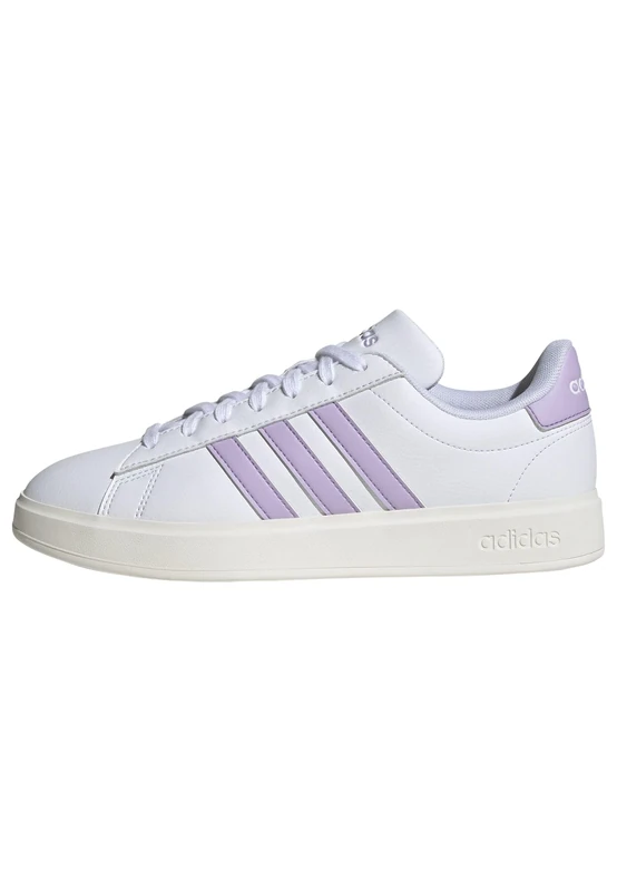adidas Women's Grand Court Cloudfoam Lifestyle Court Comfort Shoes, FTWR White/Powder Plum/core White, 5.5 UK