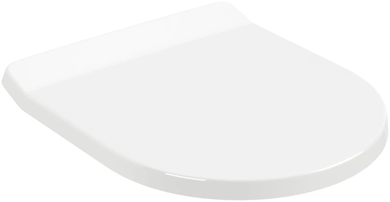 Villeroy & Boch Architectura SlimSeat WC seat - Toilet seat with Soft-Close Mechanism - Removable, shatterproof Toilet seat Made of duroplas in a D Shape - Original Spare Part - White Alpine, Glossy
