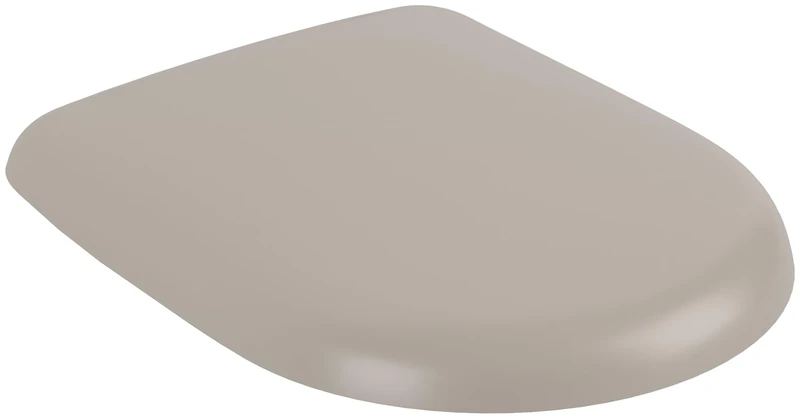 Villeroy & Boch Antao Toilet Seat with Soft-Close Mechanism, Removable Toilet Seat Made of Shatterproof Duroplast, Toilet Lid Original Replacement Part, Oval, Almond, Matte